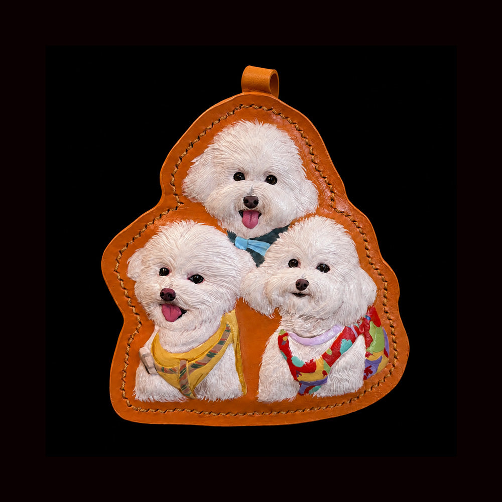 Custom Multi-Dog Full-Body Leather Portrait
