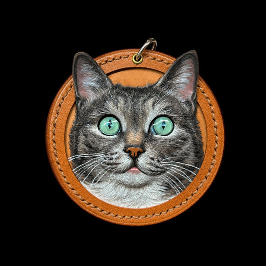 Custom Single Cat Leather Portrait