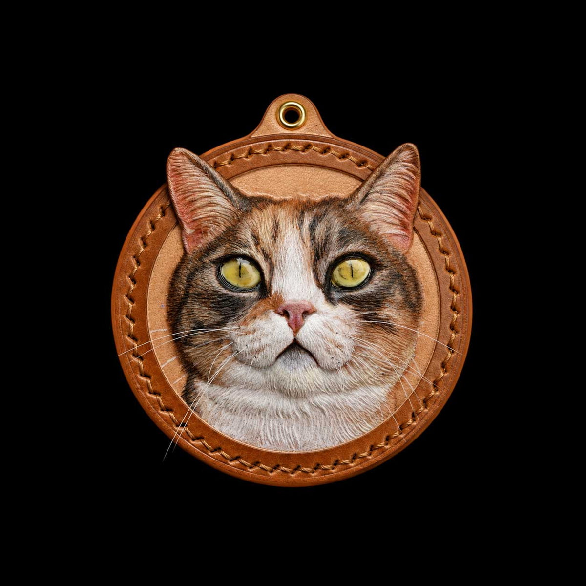 Custom Single Cat Leather Portrait