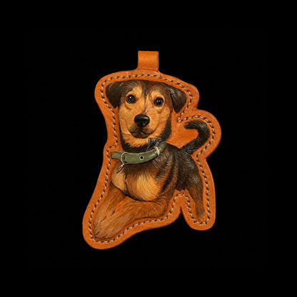 Custom Single Dog Full-Body Leather Portrait