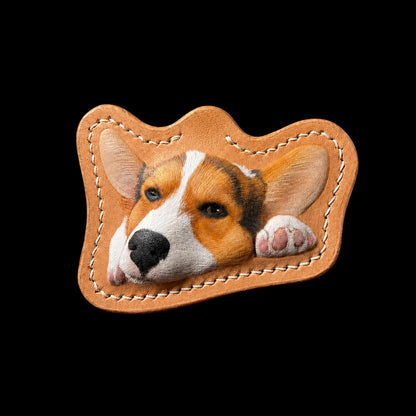 Custom Single Dog Leather Portrait
