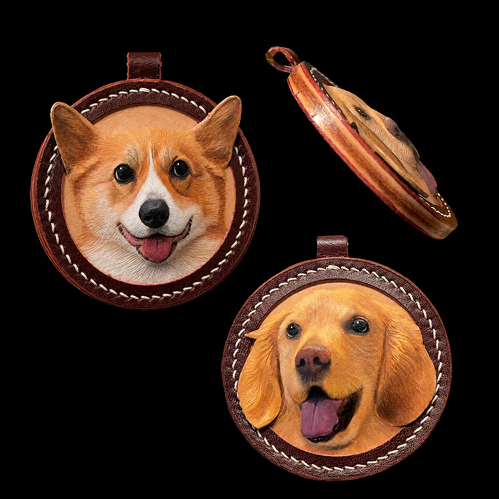 Custom Single Dog Leather Portrait