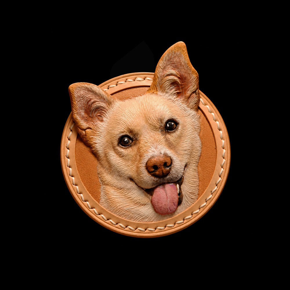 Custom Single Dog Leather Portrait
