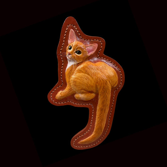 Custom Single Cat Full-Body Leather Portrait