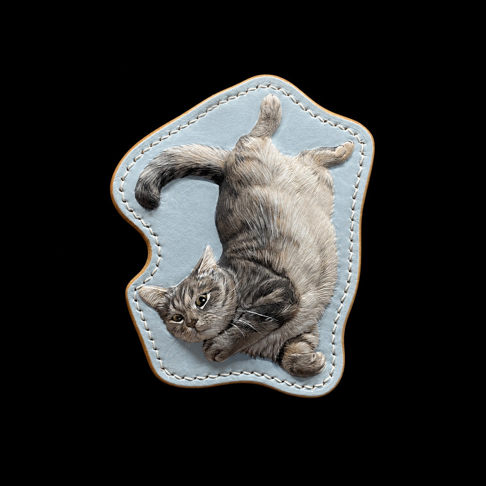 Custom Single Cat Full-Body Leather Portrait