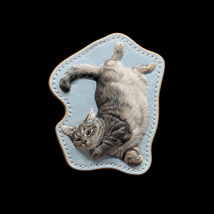 Custom Single Cat Full-Body Leather Portrait