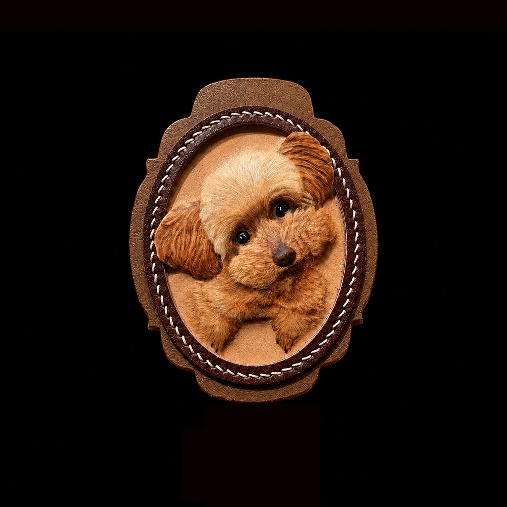 Custom Single Dog Full-Body Leather Portrait
