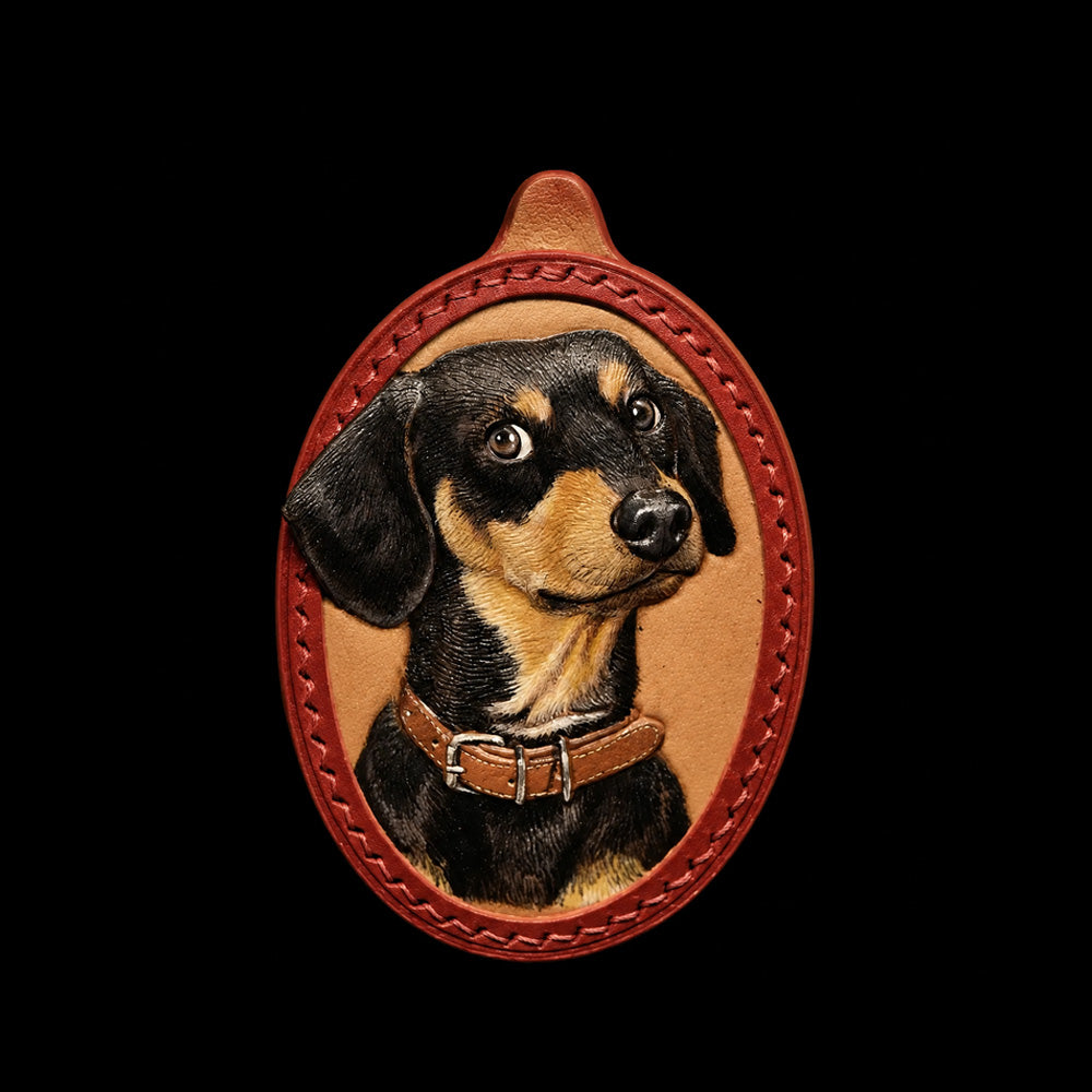 Custom Single Dog Full-Body Leather Portrait