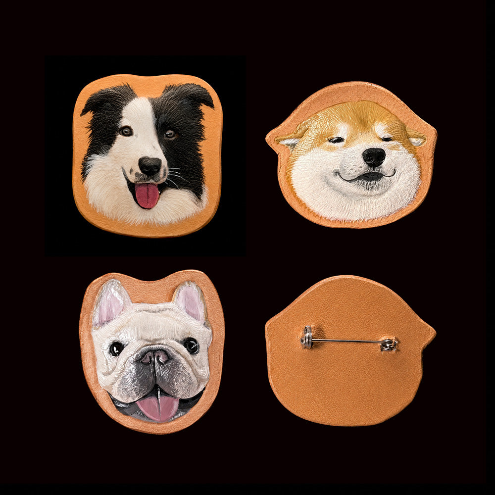 Custom Single Dog Leather Portrait
