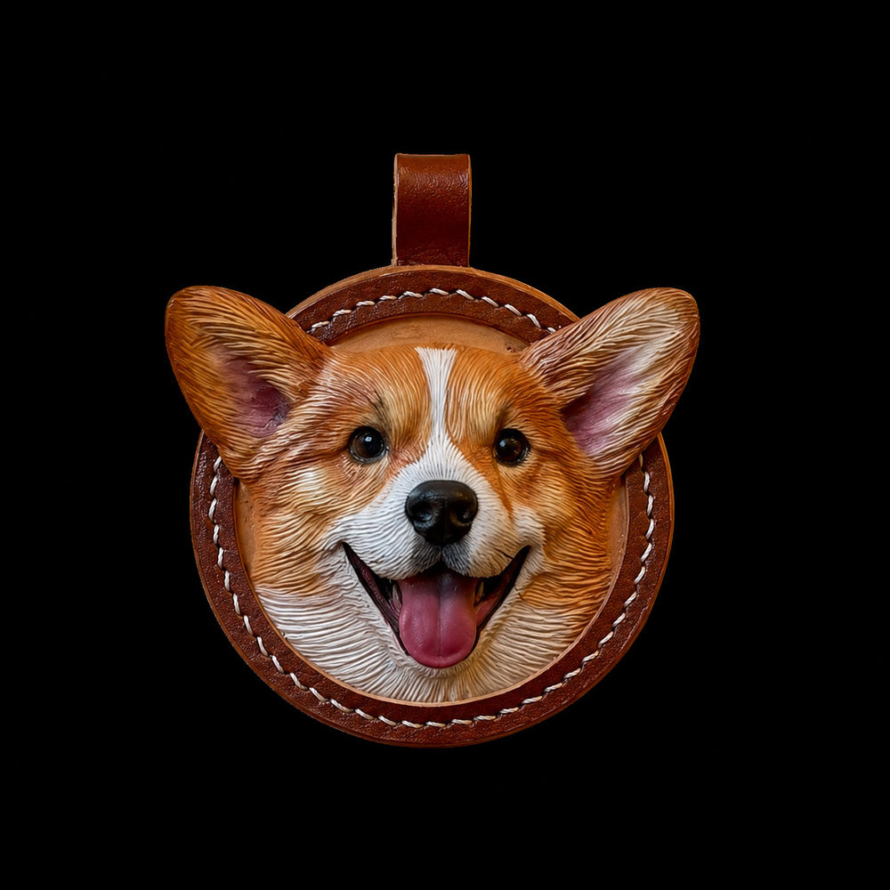 Custom Single Dog Leather Portrait