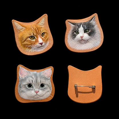 Custom Single Cat Leather Portrait