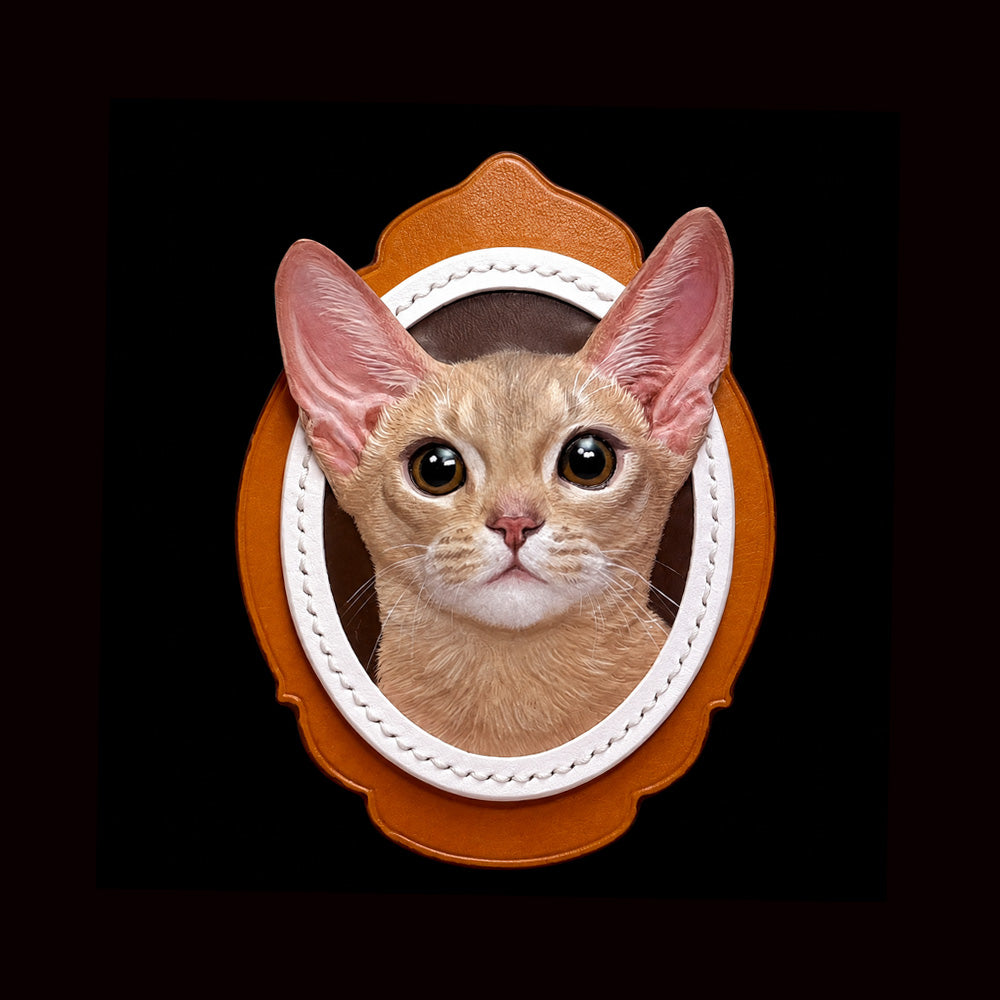 Custom Single Cat Leather Portrait