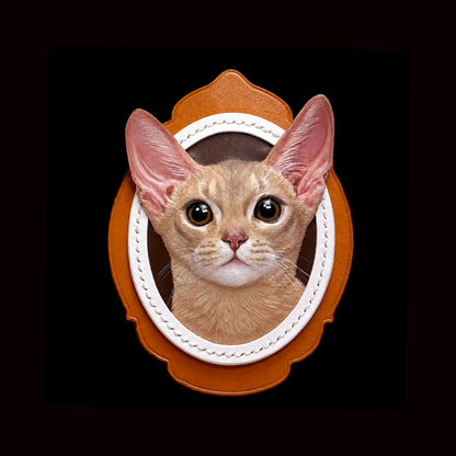 Custom Single Cat Leather Portrait