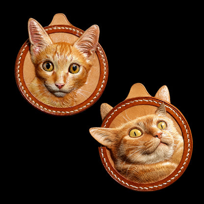 Custom Single Cat Leather Portrait